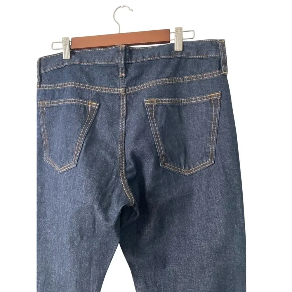 OLD Navy Men's 33X30 Straight Leg Built-In Tough Dark Wash Workwear Jeans‎ Biker